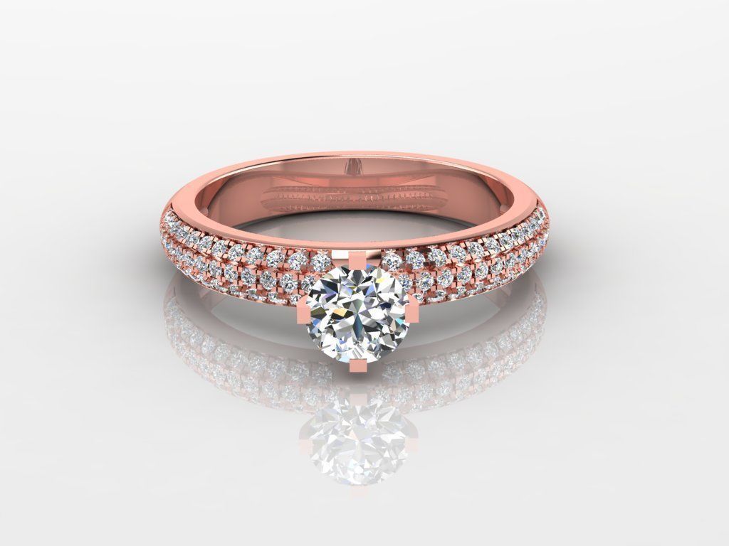 Diamond Jewelry Engagment Ring 3D print model_11