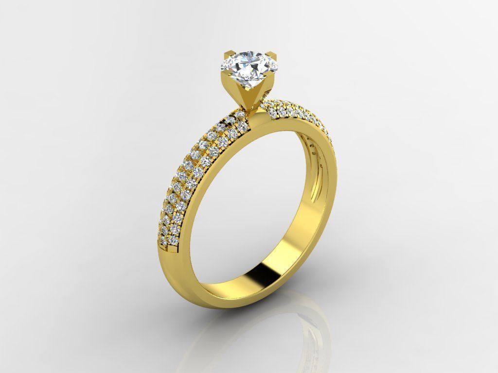 Diamond Jewelry Engagment Ring 3D print model_2