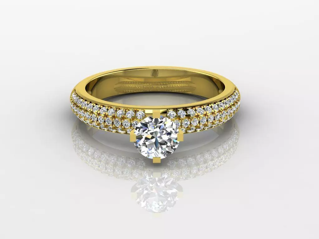 Diamond Jewelry Engagment Ring 3D print model_0