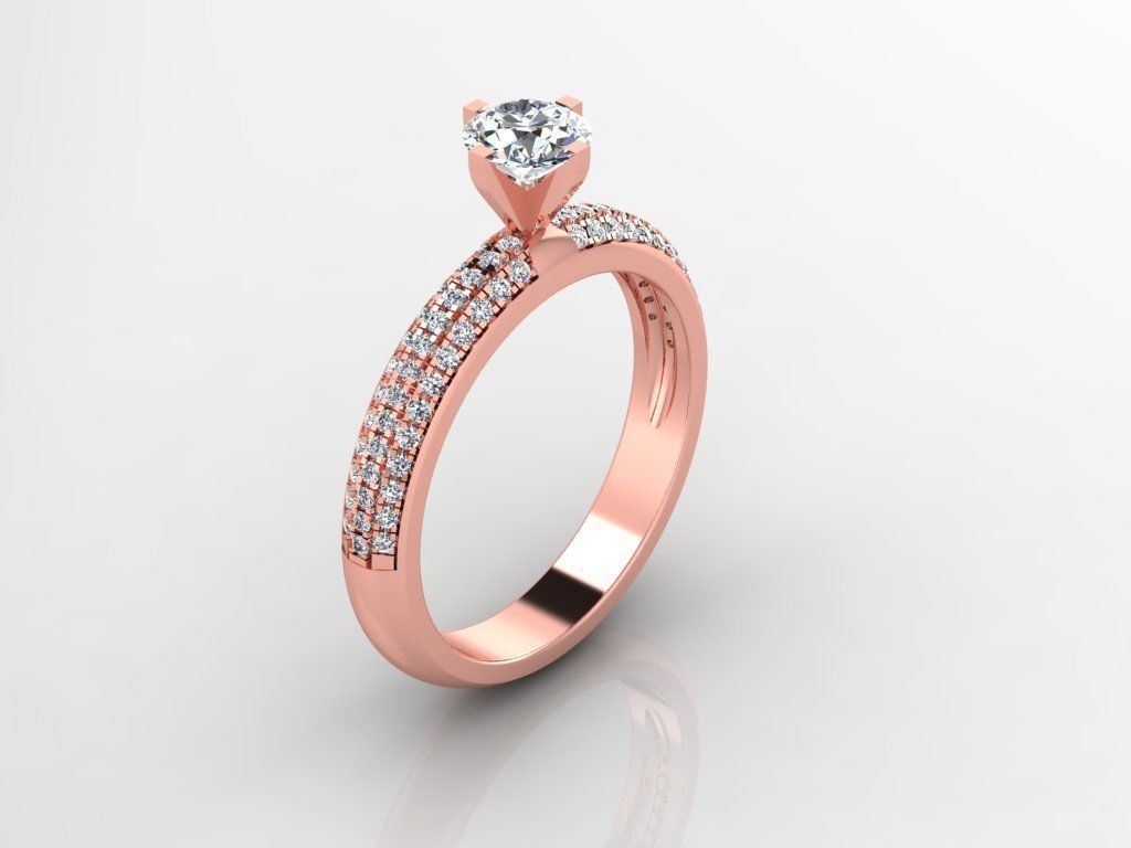 Diamond Jewelry Engagment Ring 3D print model_10