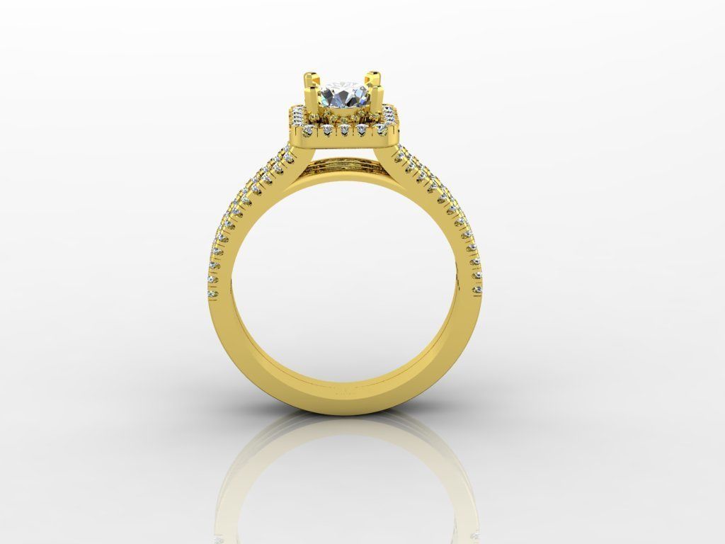 Diamond Jewelry Engagment Ring  3D print model_14