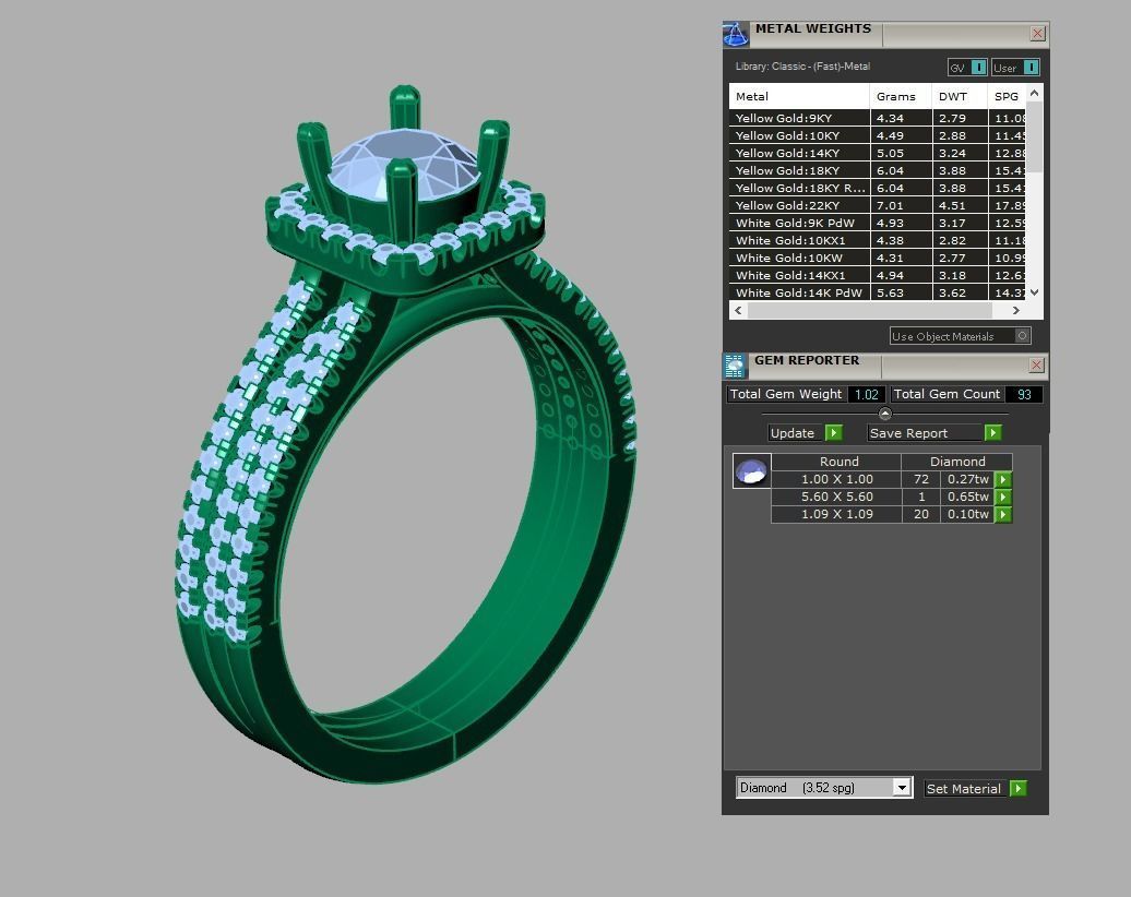 Diamond Jewelry Engagment Ring  3D print model_4