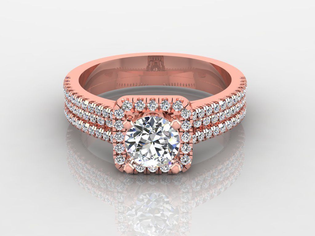 Diamond Jewelry Engagment Ring  3D print model_11