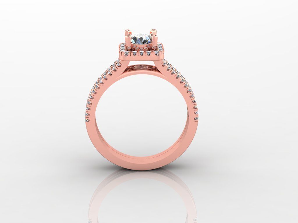 Diamond Jewelry Engagment Ring  3D print model_3