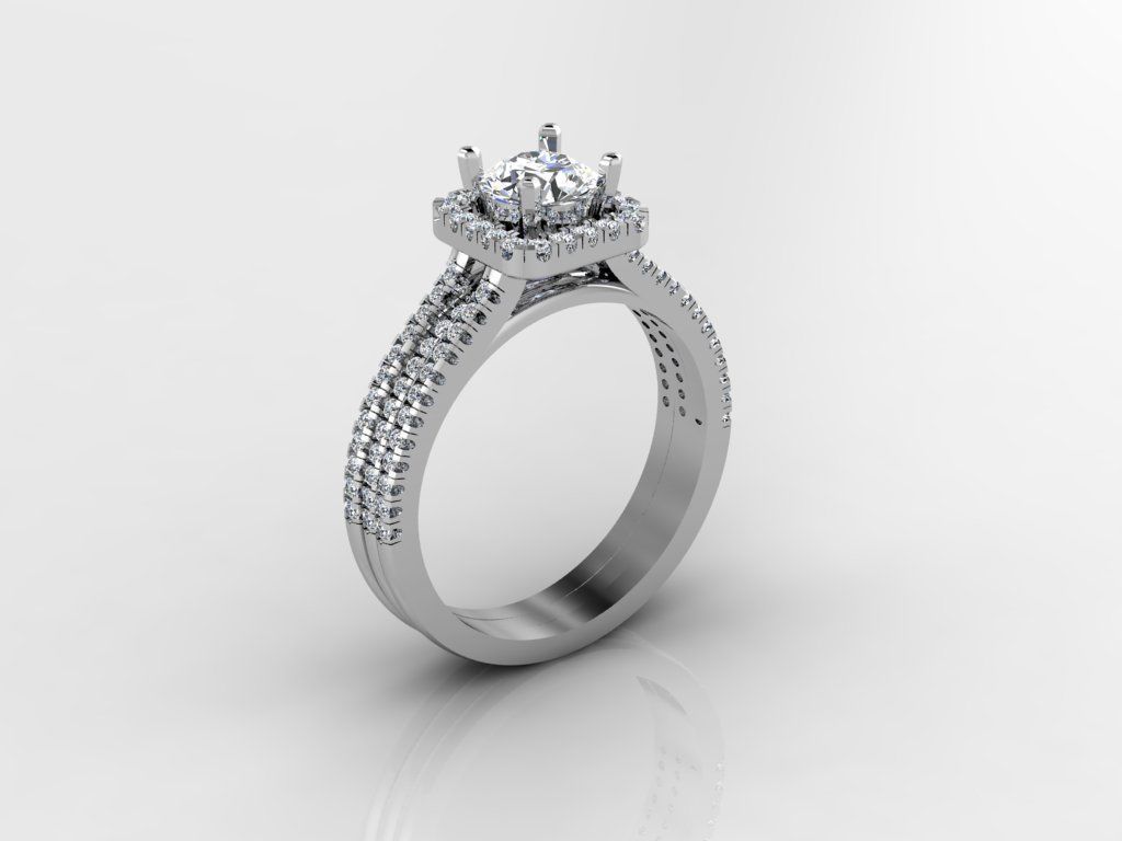 Diamond Jewelry Engagment Ring  3D print model_12