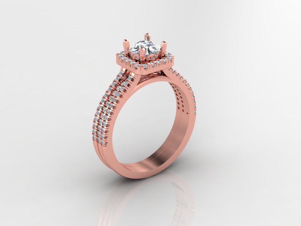 Diamond Jewelry Engagment Ring  3D print model_10