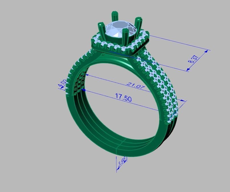 Diamond Jewelry Engagment Ring  3D print model_6