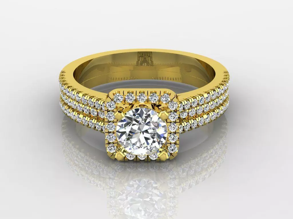 Diamond Jewelry Engagment Ring  3D print model_0