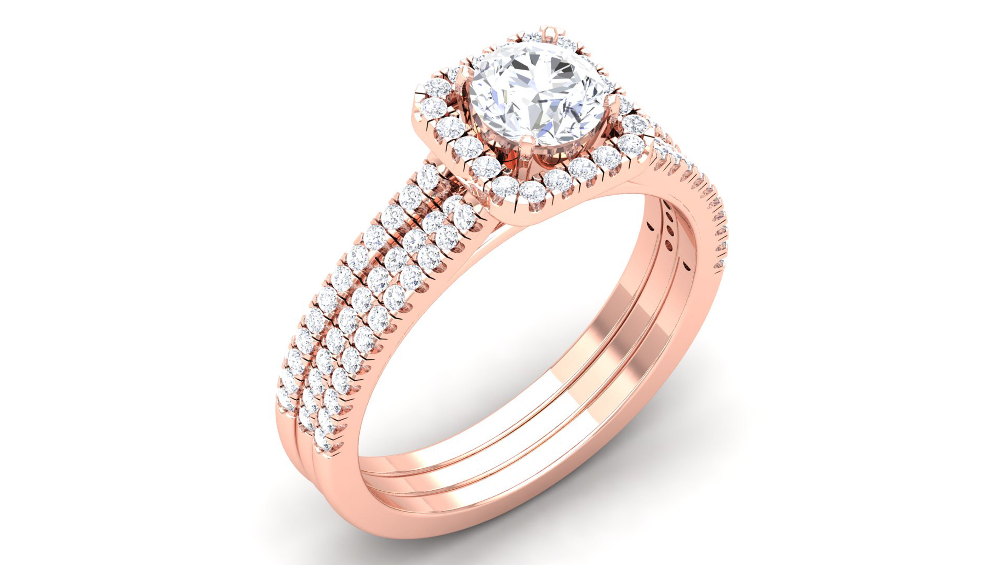 Diamond Jewelry Engagment Ring  3D print model_7