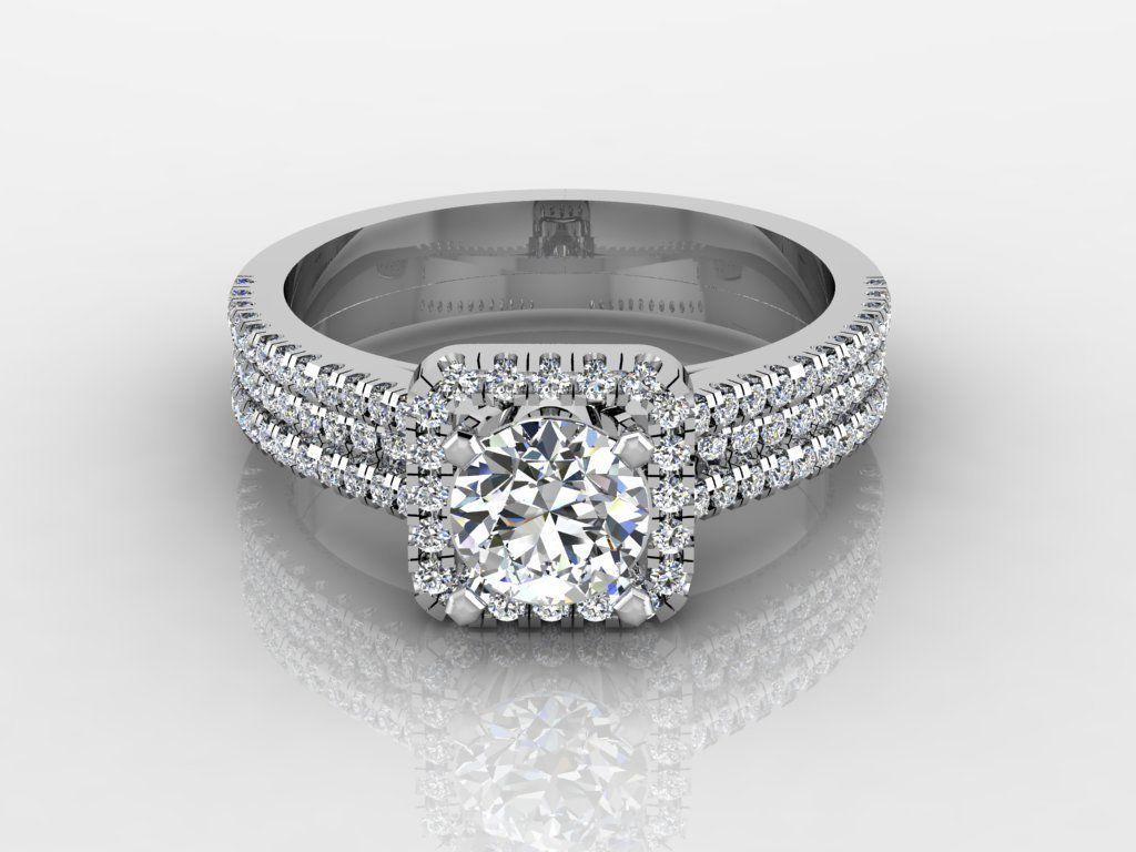 Diamond Jewelry Engagment Ring  3D print model_2