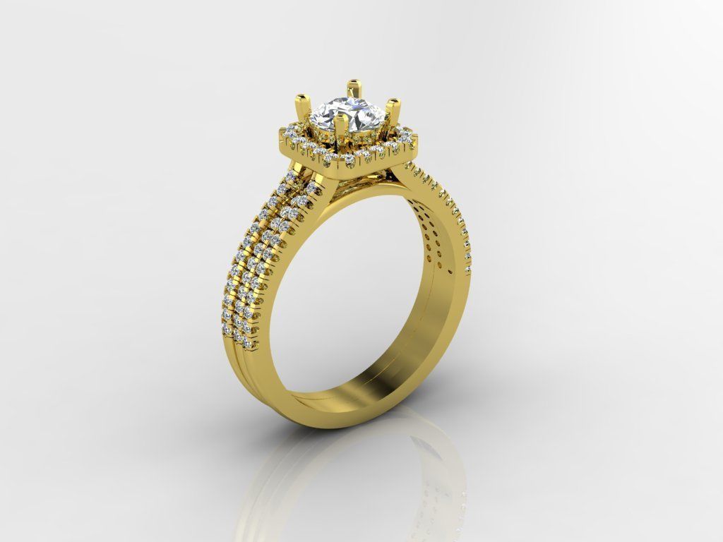Diamond Jewelry Engagment Ring  3D print model_1