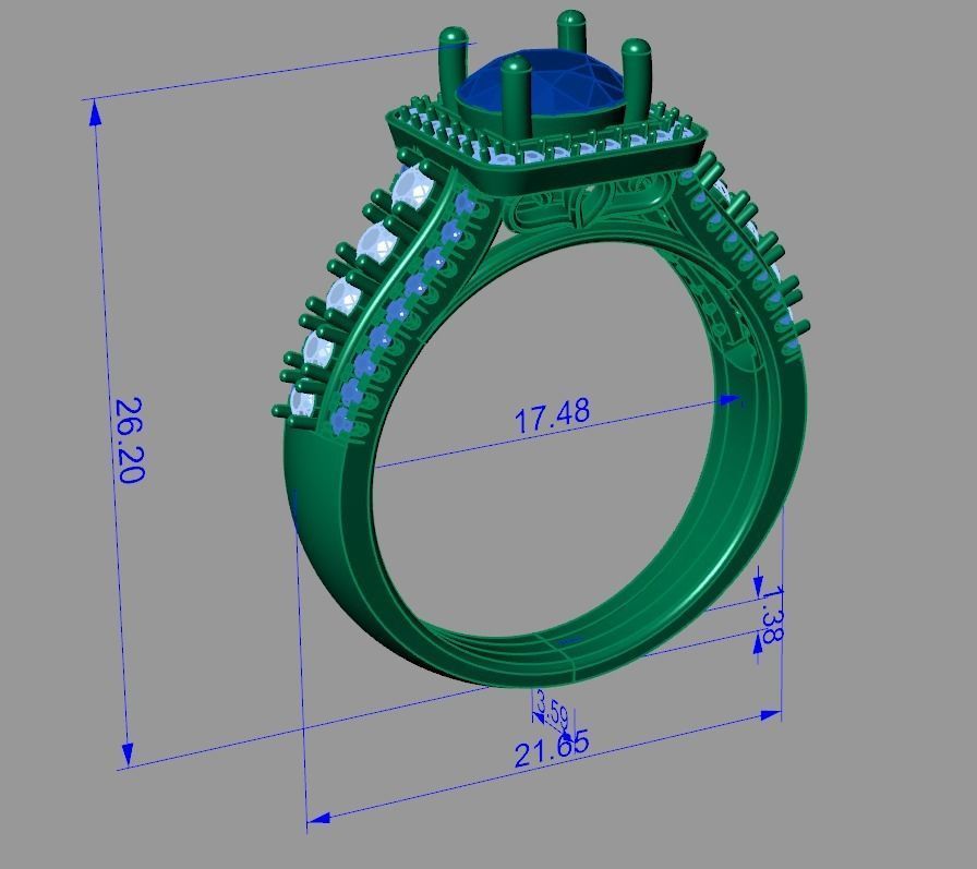 Diamond Jewelry Engagment Ring 3D print model_3