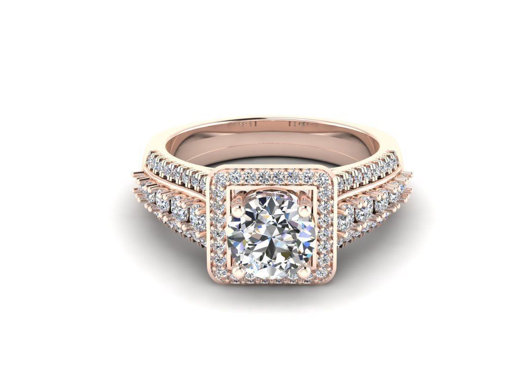 Diamond Jewelry Engagment Ring 3D print model_8