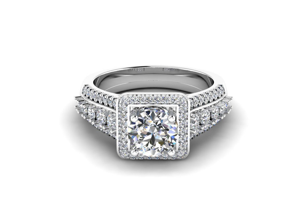 Diamond Jewelry Engagment Ring 3D print model_11