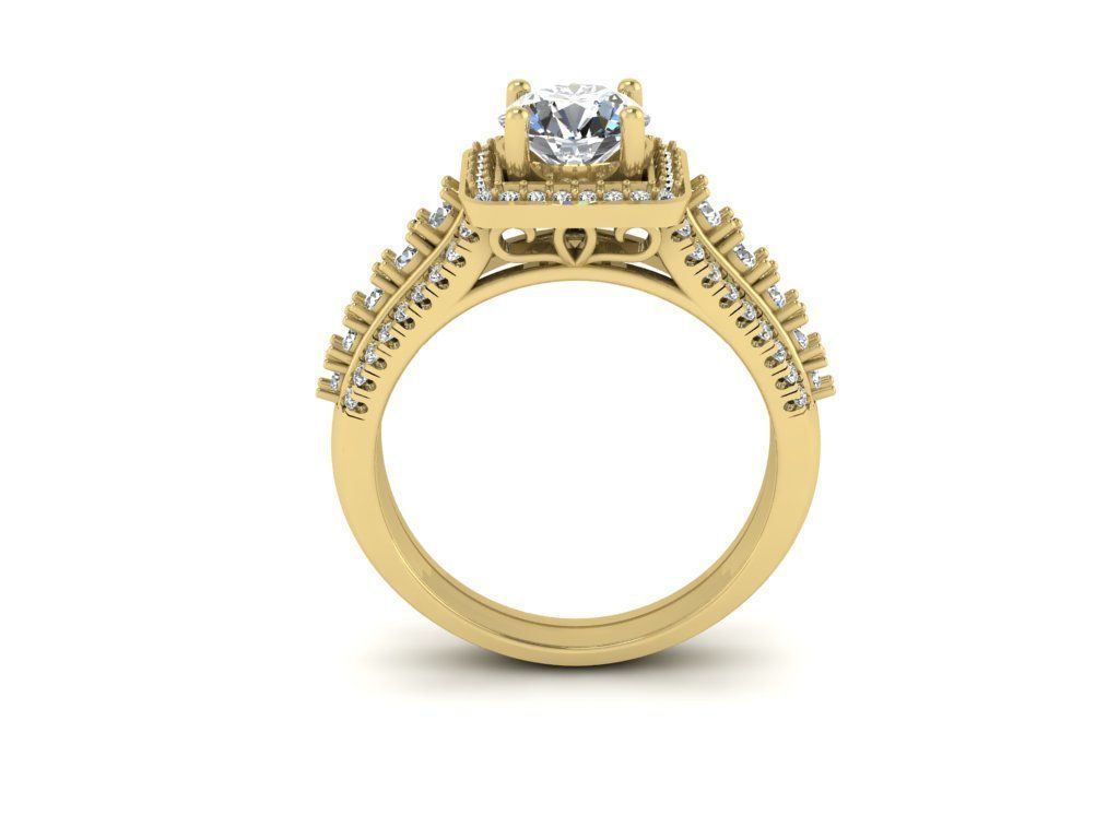 Diamond Jewelry Engagment Ring 3D print model_5