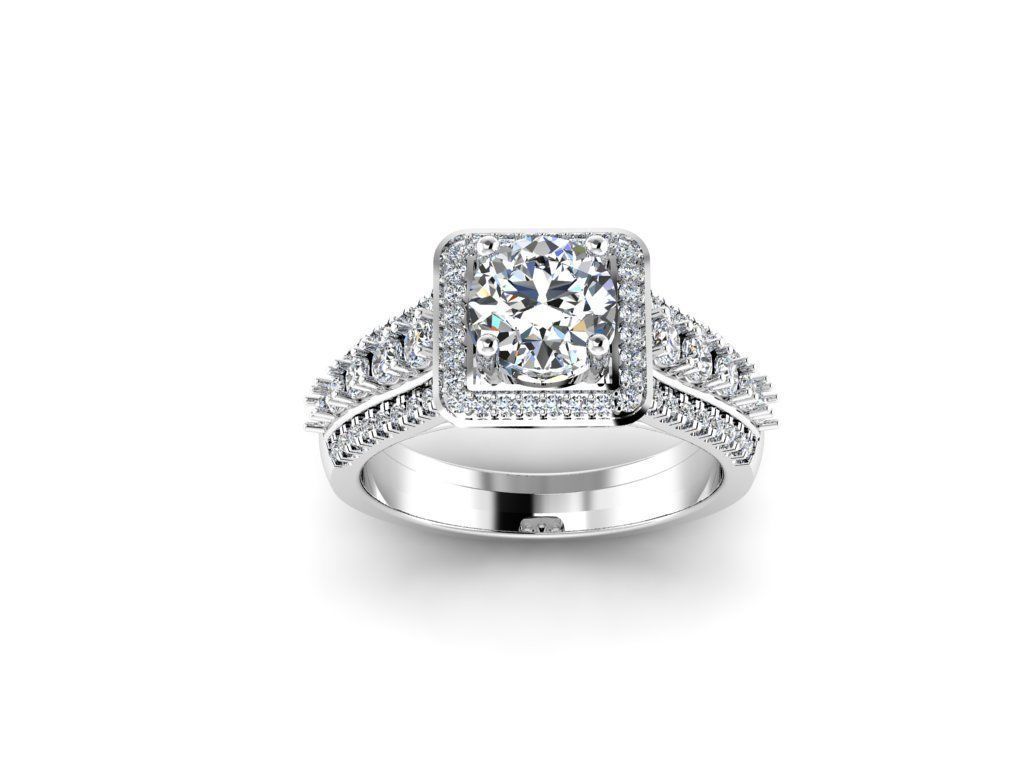 Diamond Jewelry Engagment Ring 3D print model_2