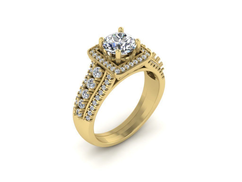 Diamond Jewelry Engagment Ring 3D print model_12