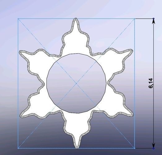 Cookie cutters - Snowflake - 3 PCS 3D print model_3