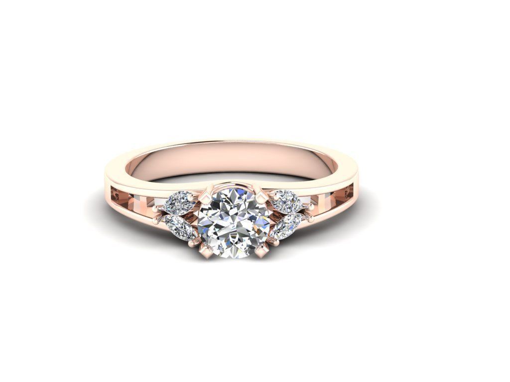 Diamond Jewelry Engagment Ring 3D print model_7