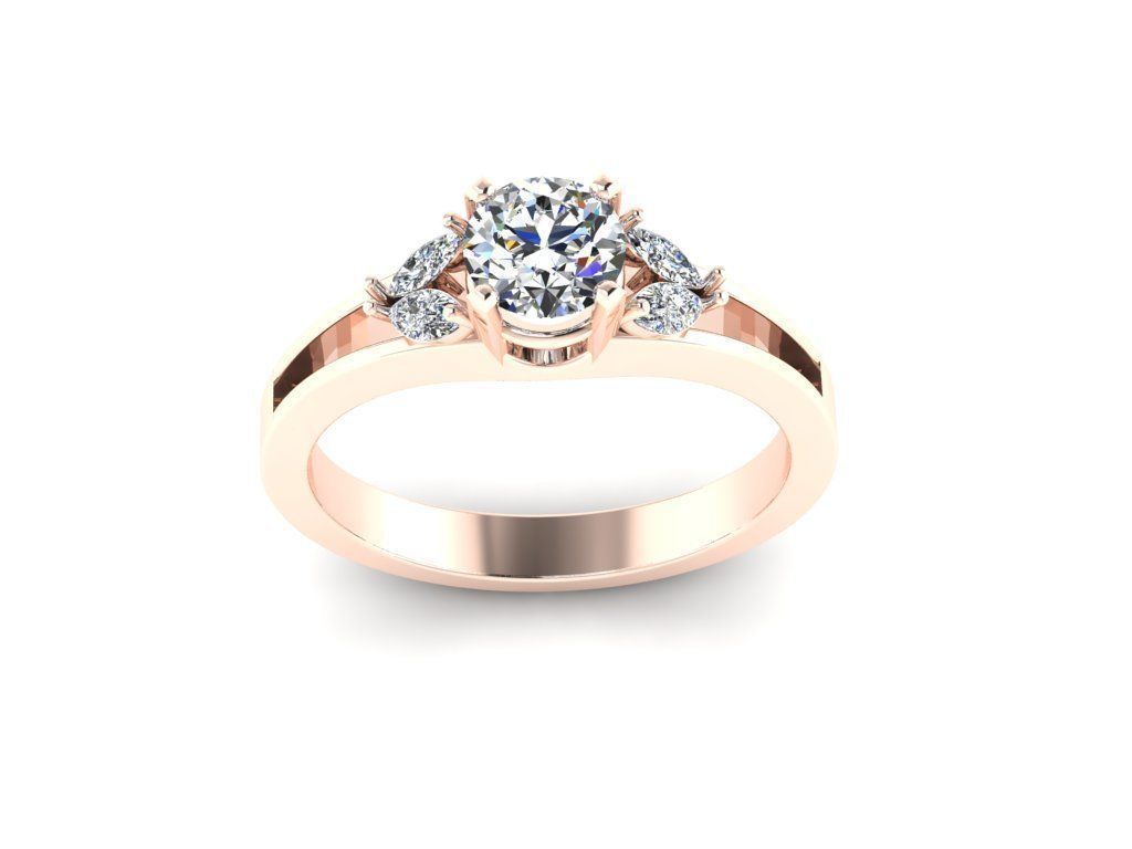 Diamond Jewelry Engagment Ring 3D print model_10