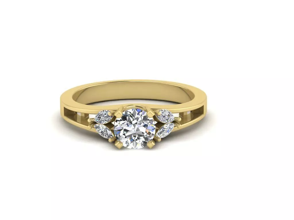 Diamond Jewelry Engagment Ring 3D print model_0