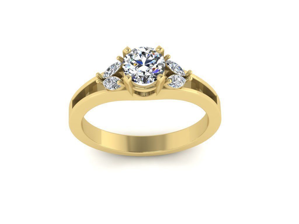 Diamond Jewelry Engagment Ring 3D print model_12