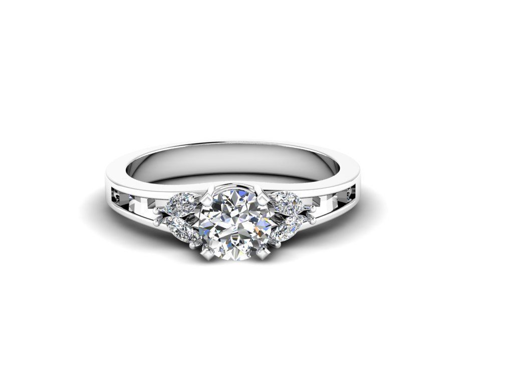 Diamond Jewelry Engagment Ring 3D print model_13