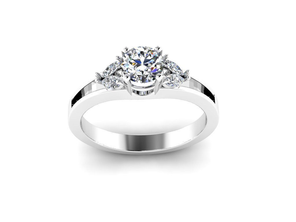 Diamond Jewelry Engagment Ring 3D print model_8