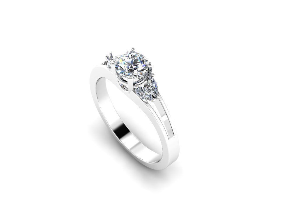 Diamond Jewelry Engagment Ring 3D print model_2
