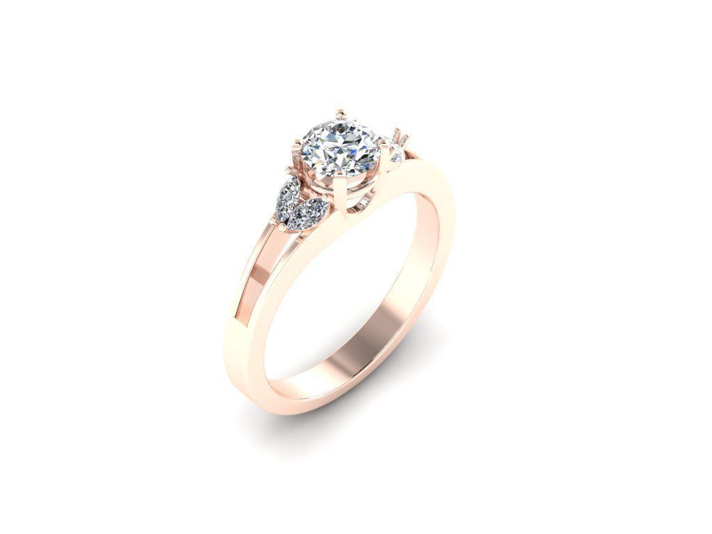 Diamond Jewelry Engagment Ring 3D print model_1