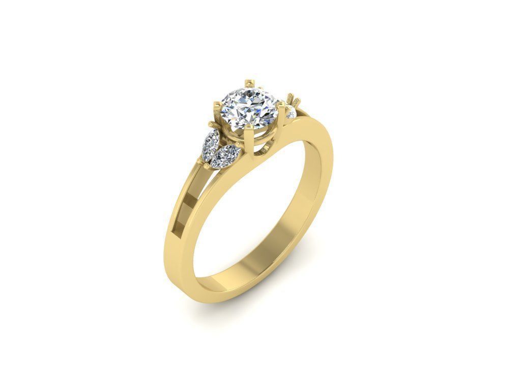 Diamond Jewelry Engagment Ring 3D print model_9