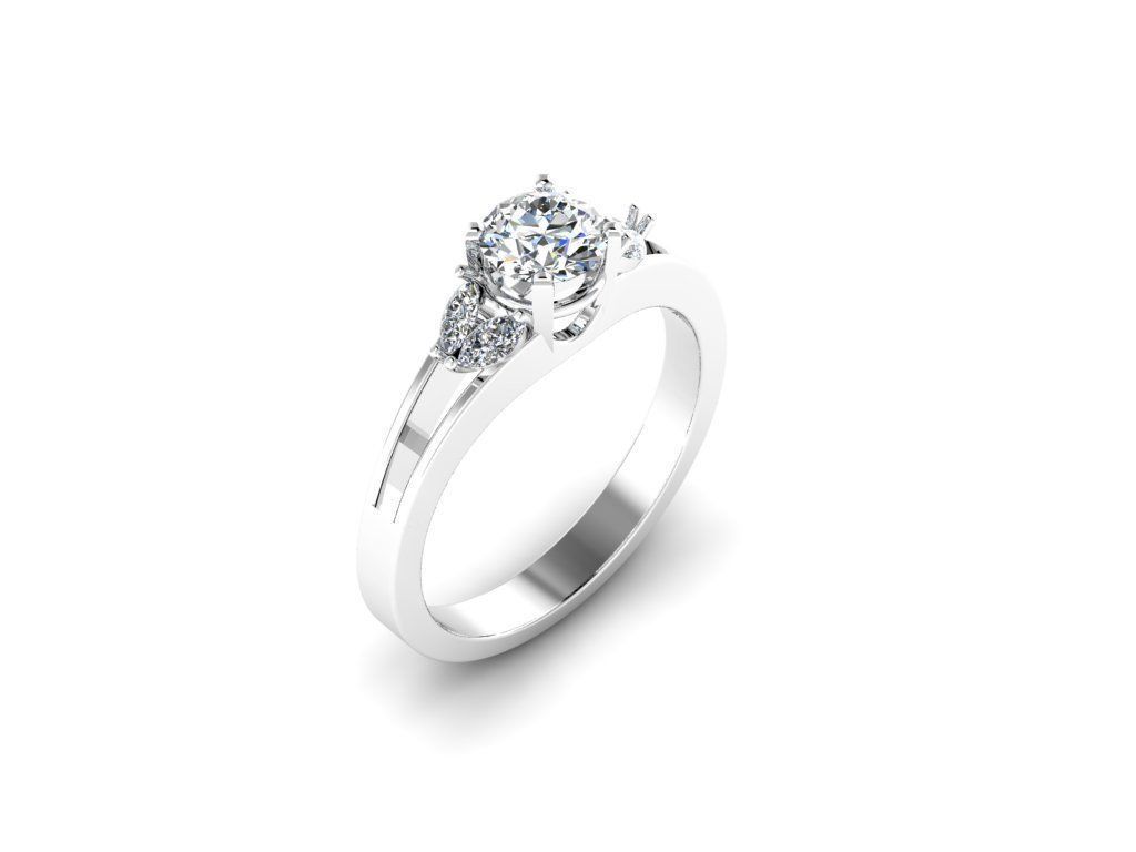 Diamond Jewelry Engagment Ring 3D print model_6
