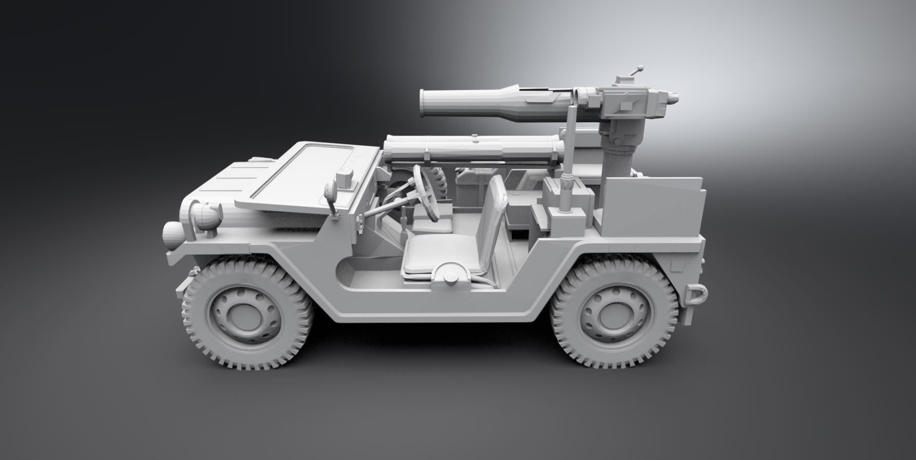 Jeep Willys Anti Tank 3D print model_1