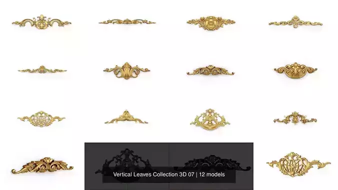 Vertical Leaves Collection 3D 07 Vertical Leaves Collection 3D 07