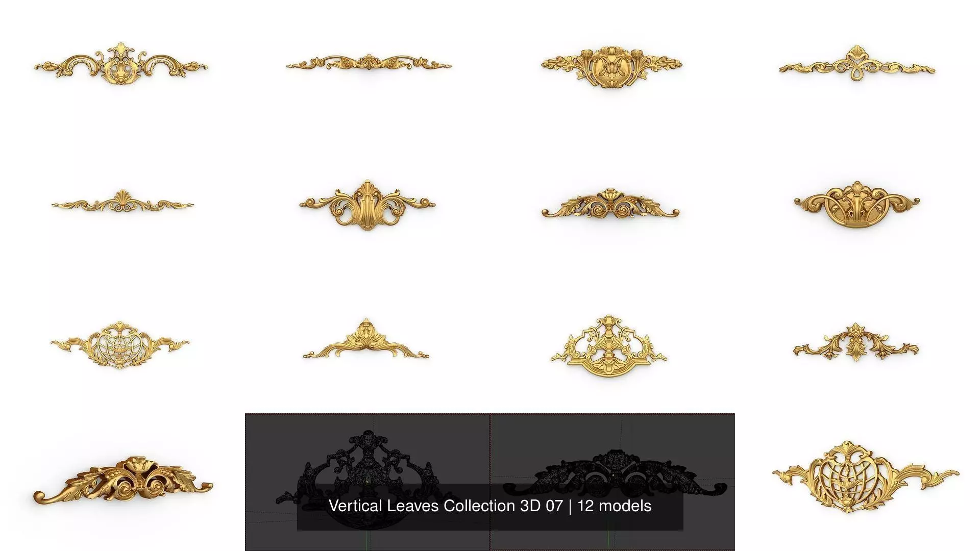 Vertical Leaves Collection 3D 07 _0