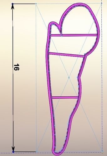 Flower tulip and tulip in a pot - cookie cutter 3D print model_2