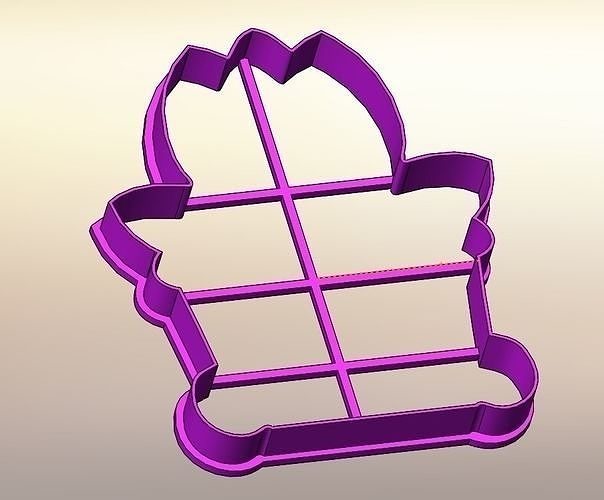 Flower tulip and tulip in a pot - cookie cutter 3D print model
