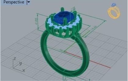 Oval Shape Halo Ring 250 3D print model_3