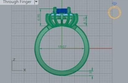 Oval Shape Halo Ring 250 3D print model_4