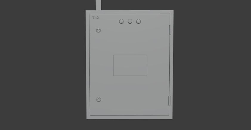 Electrical Control Box Low-poly 3D model_3