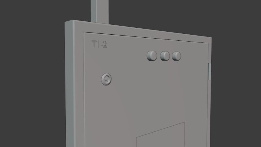 Electrical Control Box Low-poly 3D model_2