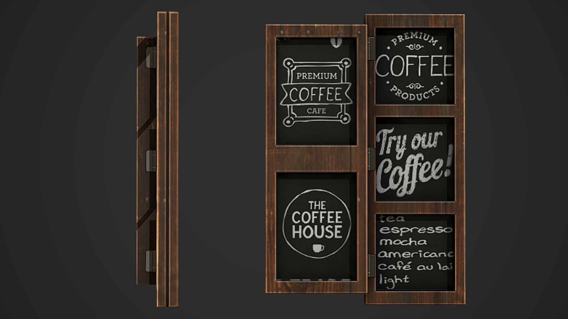 Wall Cafe Board 01 Low Poly Mobile Ready Low-poly 3D model_5