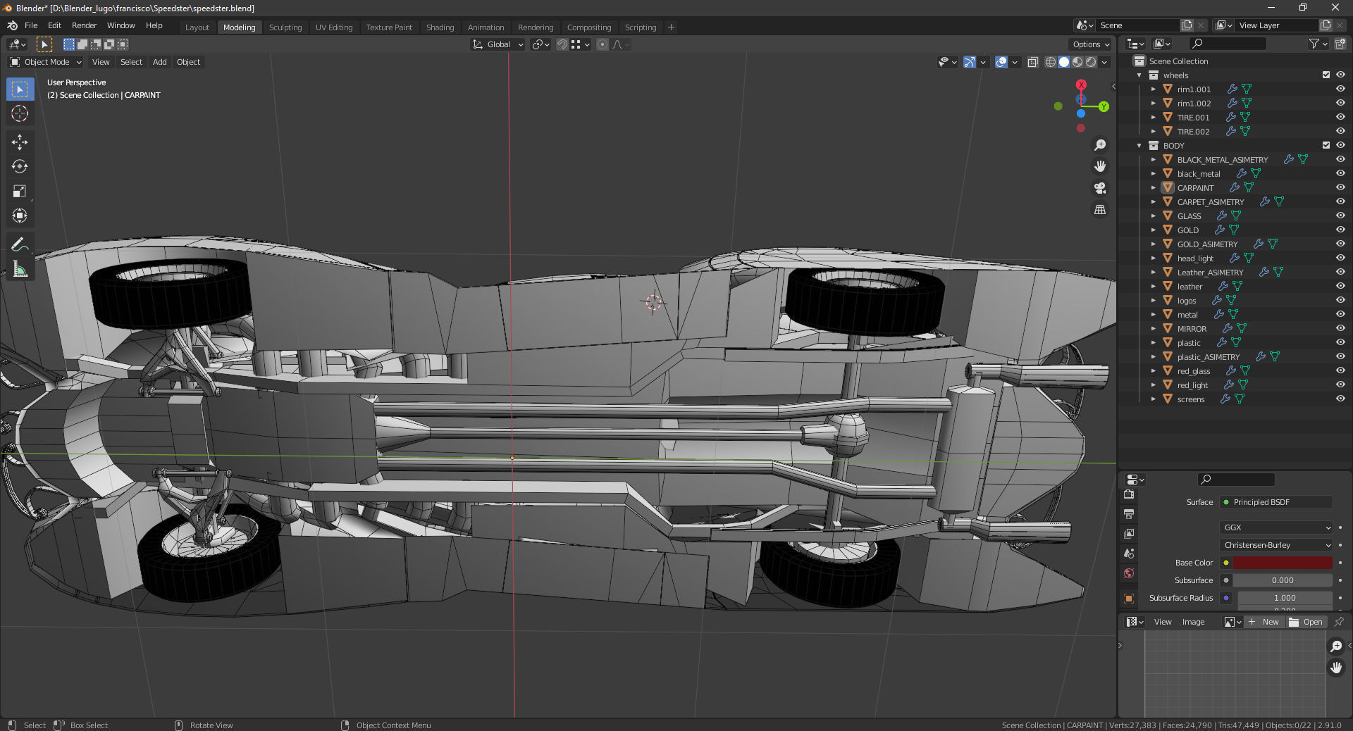 Cadillac V16 Speedster 1930 Concept lowpoly model Low-poly 3D model_24