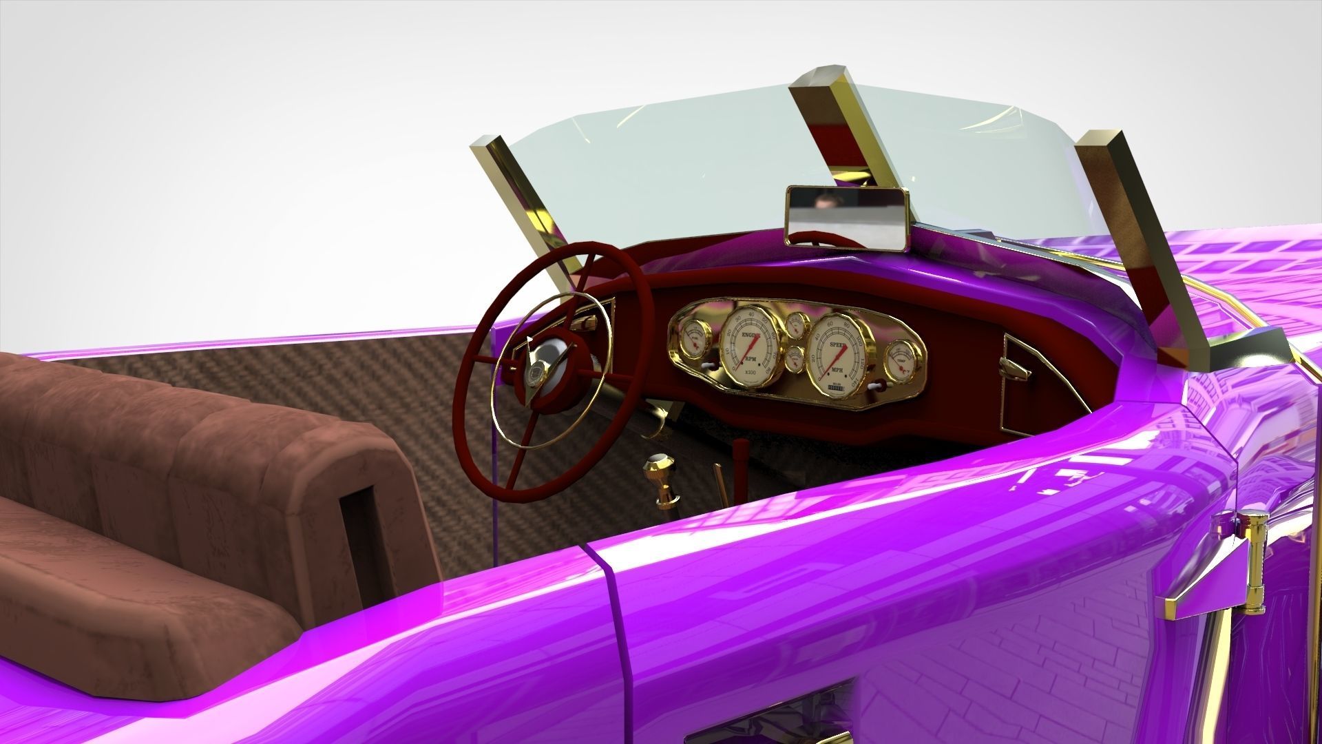 Cadillac V16 Speedster 1930 Concept lowpoly model Low-poly 3D model_15