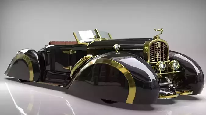 Cadillac V16 Speedster 1930 Concept lowpoly model Low-poly 3D model