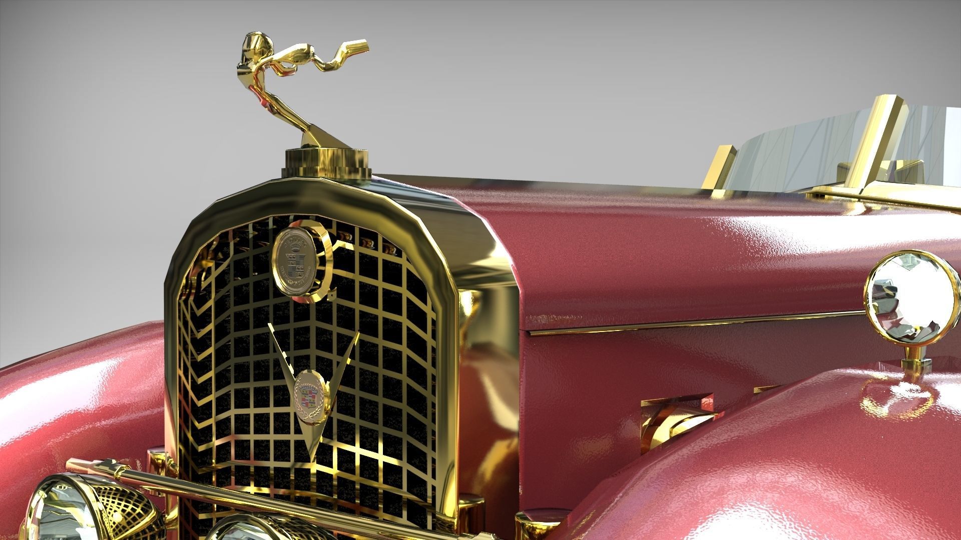 Cadillac V16 Speedster 1930 Concept lowpoly model Low-poly 3D model_5