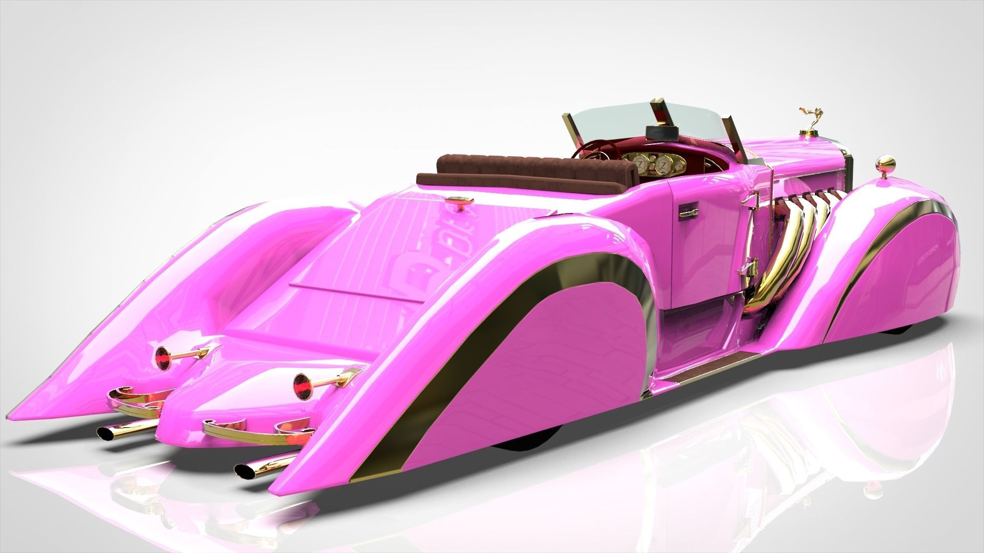 Cadillac V16 Speedster 1930 Concept lowpoly model Low-poly 3D model_14