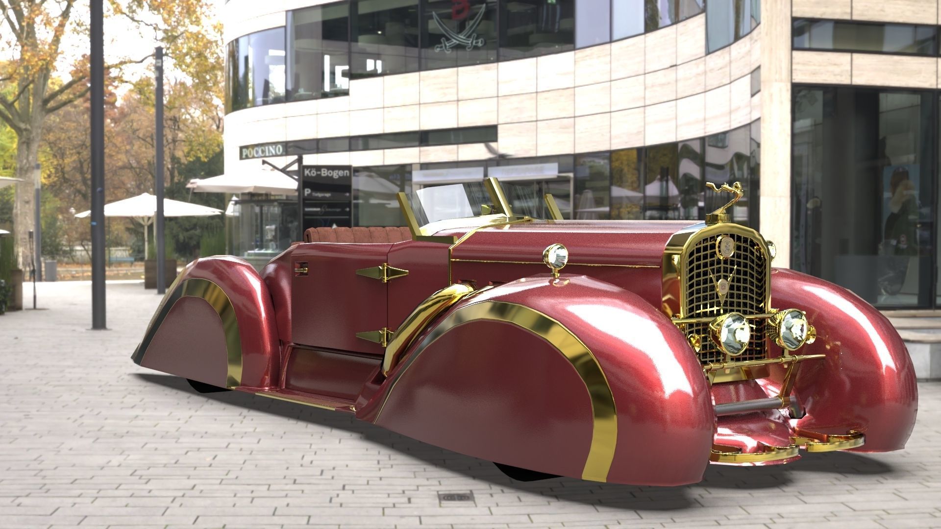 Cadillac V16 Speedster 1930 Concept lowpoly model Low-poly 3D model_6