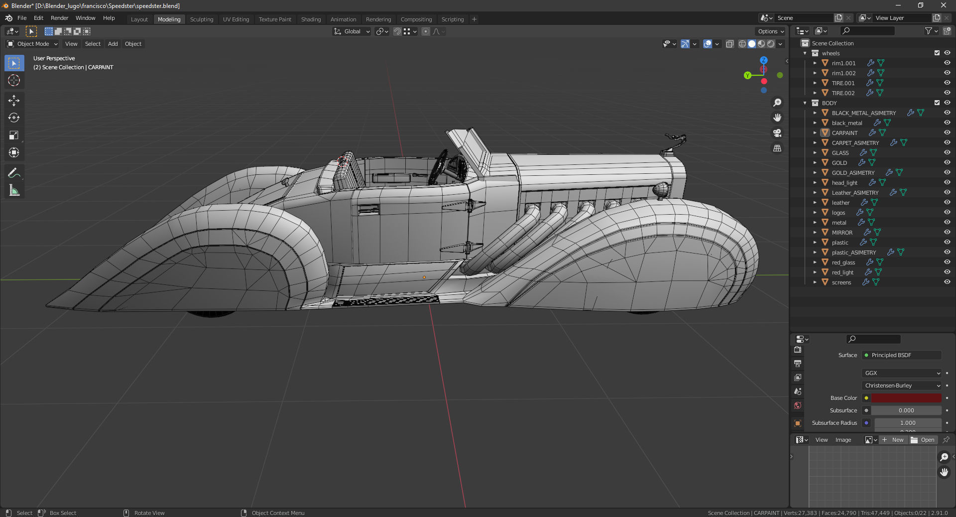 Cadillac V16 Speedster 1930 Concept lowpoly model Low-poly 3D model_23