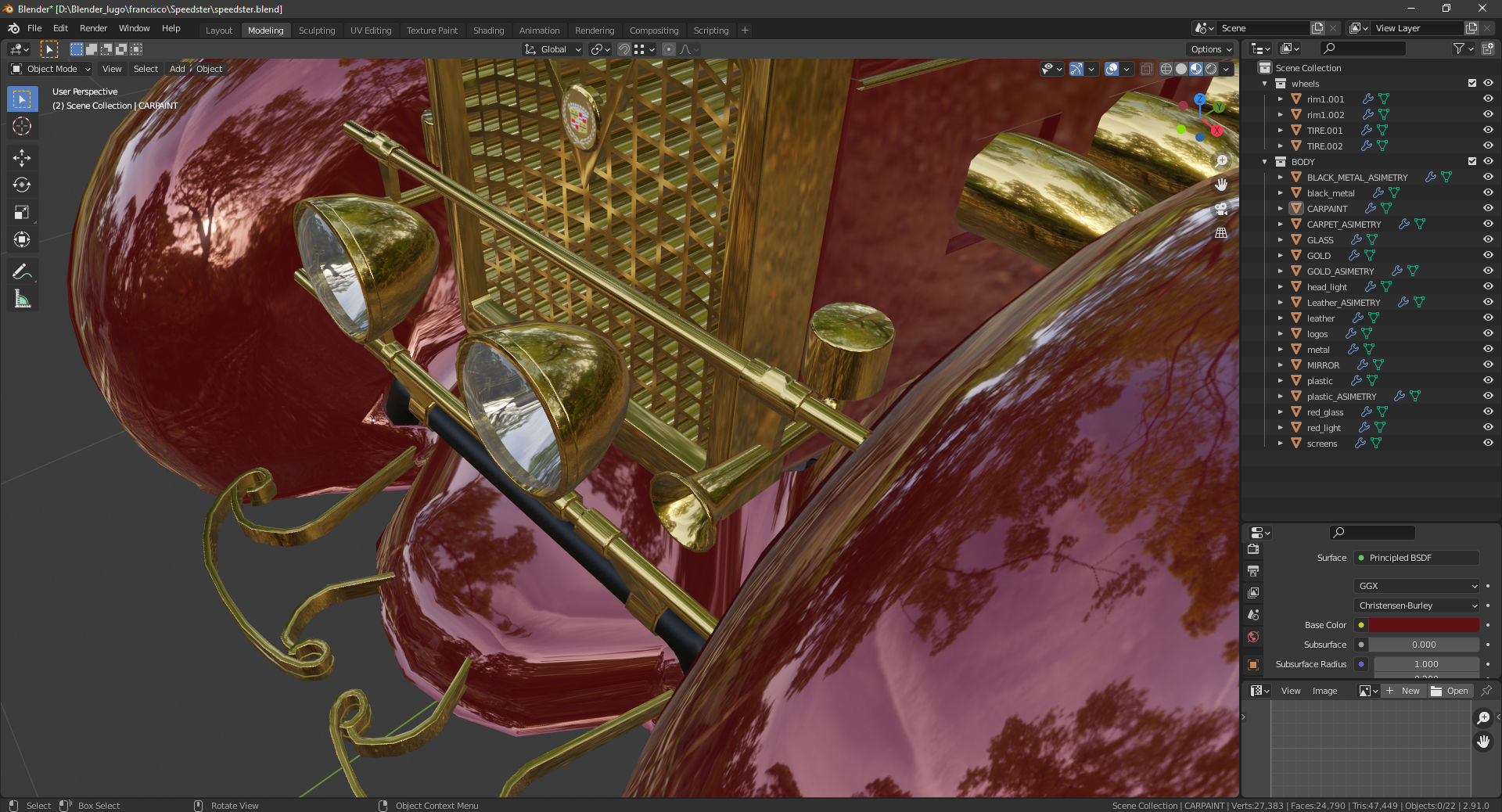 Cadillac V16 Speedster 1930 Concept lowpoly model Low-poly 3D model_20